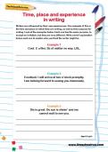 Time, place and experience in writing worksheet Time, place and experience in writing worksheet