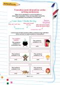 Transitive and intransitive verbs: writing sentences worksheet Transitive and intransitive verbs: writing sentences worksheet