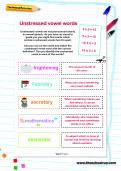 Unstressed vowel words worksheet Unstressed vowel words worksheet