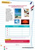 Use everyday objects to work out perimeters and areas worksheet Use everyday objects to work out perimeters and areas worksheet