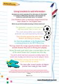 Using brackets to add information football worksheet Using brackets to add information football worksheet