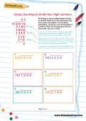 Using chunking to divide four-digit numbers worksheet Using chunking to divide four-digit numbers worksheet