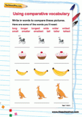 Using comparative vocabulary Using comparative vocabulary