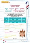 Using concrete and abstract nouns worksheet Using concrete and abstract nouns worksheet