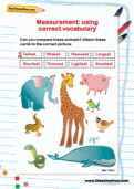 Measurement: using correct vocabulary Measurement: using correct vocabulary