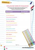 Using decimal notation for measurement worksheet Using decimal notation for measurement worksheet