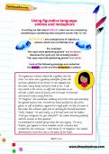 Using figurative language: similes and metaphors worksheet Using figurative language: similes and metaphors worksheet