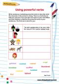 Using powerful verbs worksheet Using powerful verbs worksheet