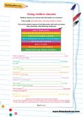 Using relative clauses football worksheet Using relative clauses football worksheet