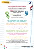 Using semi-colons and commas worksheet Using semi-colons and commas worksheet