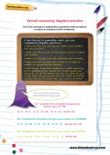 Verbal reasoning worksheet: Algebra practice Verbal reasoning worksheet: Algebra practice