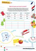 Which foods are kind to teeth worksheet Which foods are kind to teeth worksheet