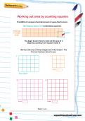 Working out area by counting squares worksheet Working out area by counting squares worksheet