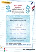 Write a poem about snow worksheet Write a poem about snow worksheet