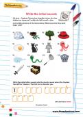 Write the initial sounds worksheet Write the initial sounds worksheet