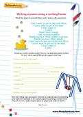 Writing a poem using a writing frame Writing a poem using a writing frame