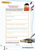 Writing about your favourite poem worksheet Writing about your favourite poem worksheet