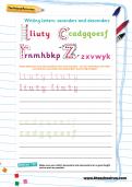 Writing letters: ascenders and descenders Writing letters: ascenders and descenders
