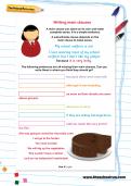 Writing main clauses worksheet Writing main clauses worksheet