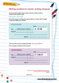 Writing numbers in words: writing cheques worksheet Writing numbers in words: writing cheques worksheet