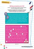 Writing numerals up to 100 worksheet Writing numerals up to 100 worksheet