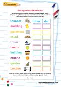 Writing two-syllable words worksheet Writing two-syllable words worksheet