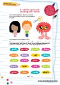 Y1 phonics practice: reading alien words worksheet Y1 phonics practice: reading alien words worksheet