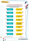 Y3 and Y4 tricky spelling words worksheet Y3 and Y4 tricky spelling words worksheet