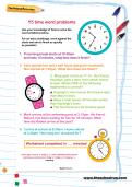 Y5 time word problems worksheet Y5 time word problems worksheet