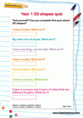 Year 1 2D Shapes Quiz Year 1 2D Shapes Quiz