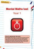 Year 1 mental maths test Year 1 mental maths test