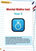Year 5 mental maths test Year 5 mental maths test