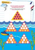 Year 5 number pyramids: multiplying fractions Year 5 number pyramids: multiplying fractions