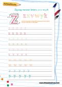 Handwriting worksheet: zig-zag monster letters Handwriting worksheet: zig-zag monster letters