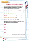 10 times table as repeated addition worksheet