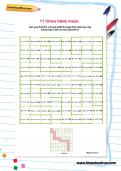 11 times table maze worksheet