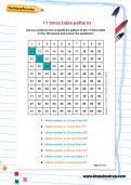 11 times table patterns worksheet