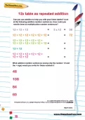 12 times table as repeated addition worksheet