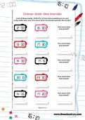 24-hour clock: time intervals worksheet
