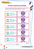 2 times table matching challenge worksheet