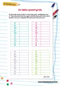 2 times table speed grids worksheet