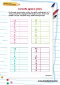 3 times table speed grids worksheet