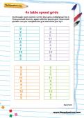 4 times table speed grids worksheet