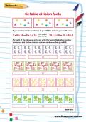 6 times table division facts worksheet