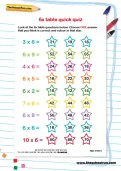 6 times table quick quiz activity