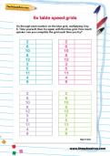 6 times table speed grids worksheet
