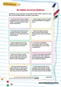 6 times table word problems worksheet
