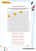 7 times table patterns worksheet
