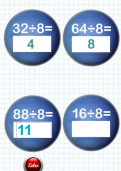 Learning division facts for the eight times table tutorial
