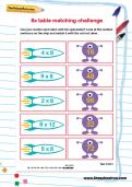 8 times table matching challenge worksheet